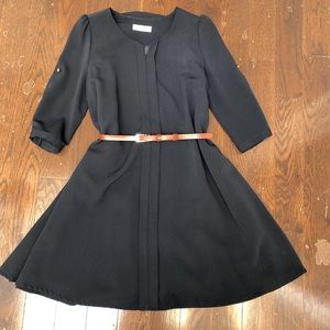 Navy blue dress with removable belt